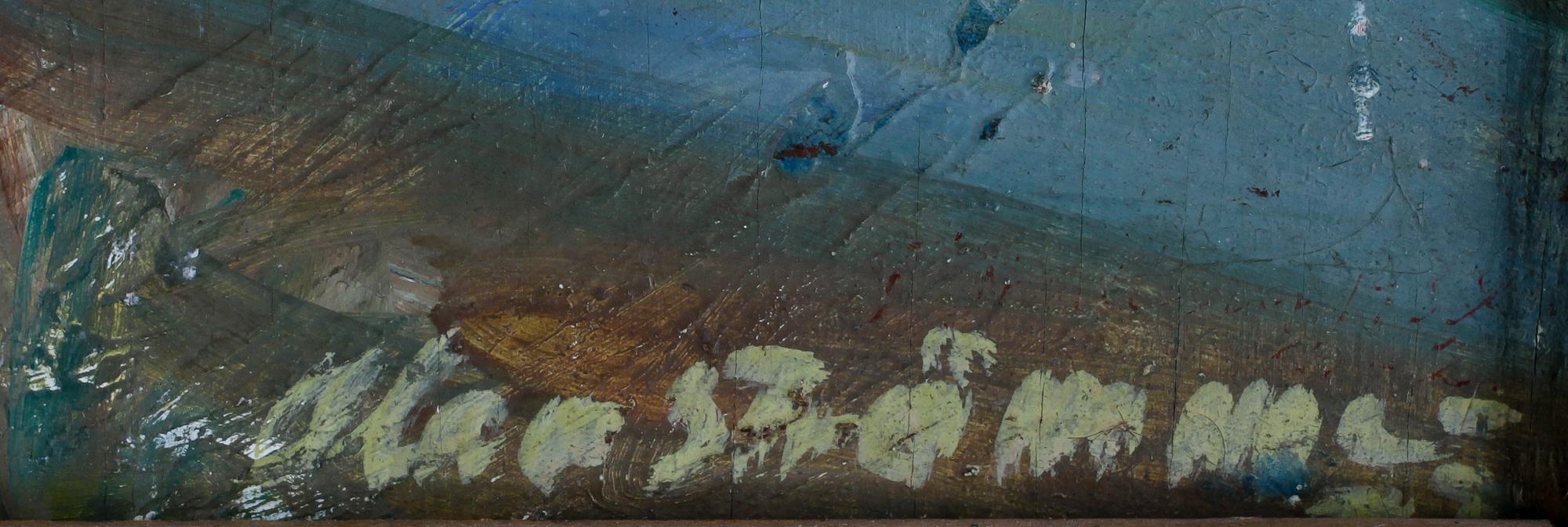 OLAV STRÖMME, olja på pannå. Sign.