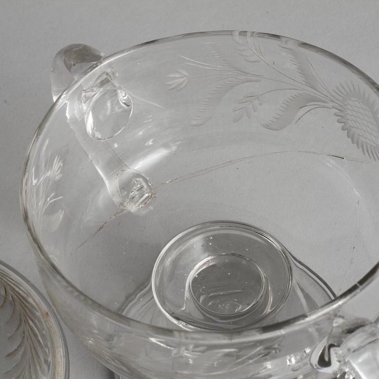 SMÖRASK, glas, 1700-tal.