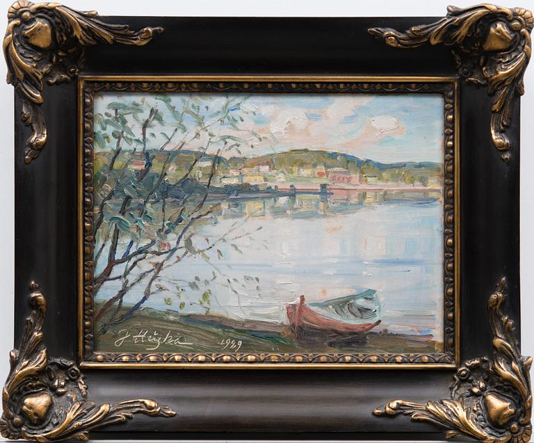 oil on board, signed and dated 1929.