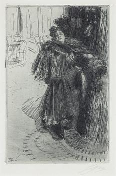 Anders Zorn, etching, 1897, signed in pencil.