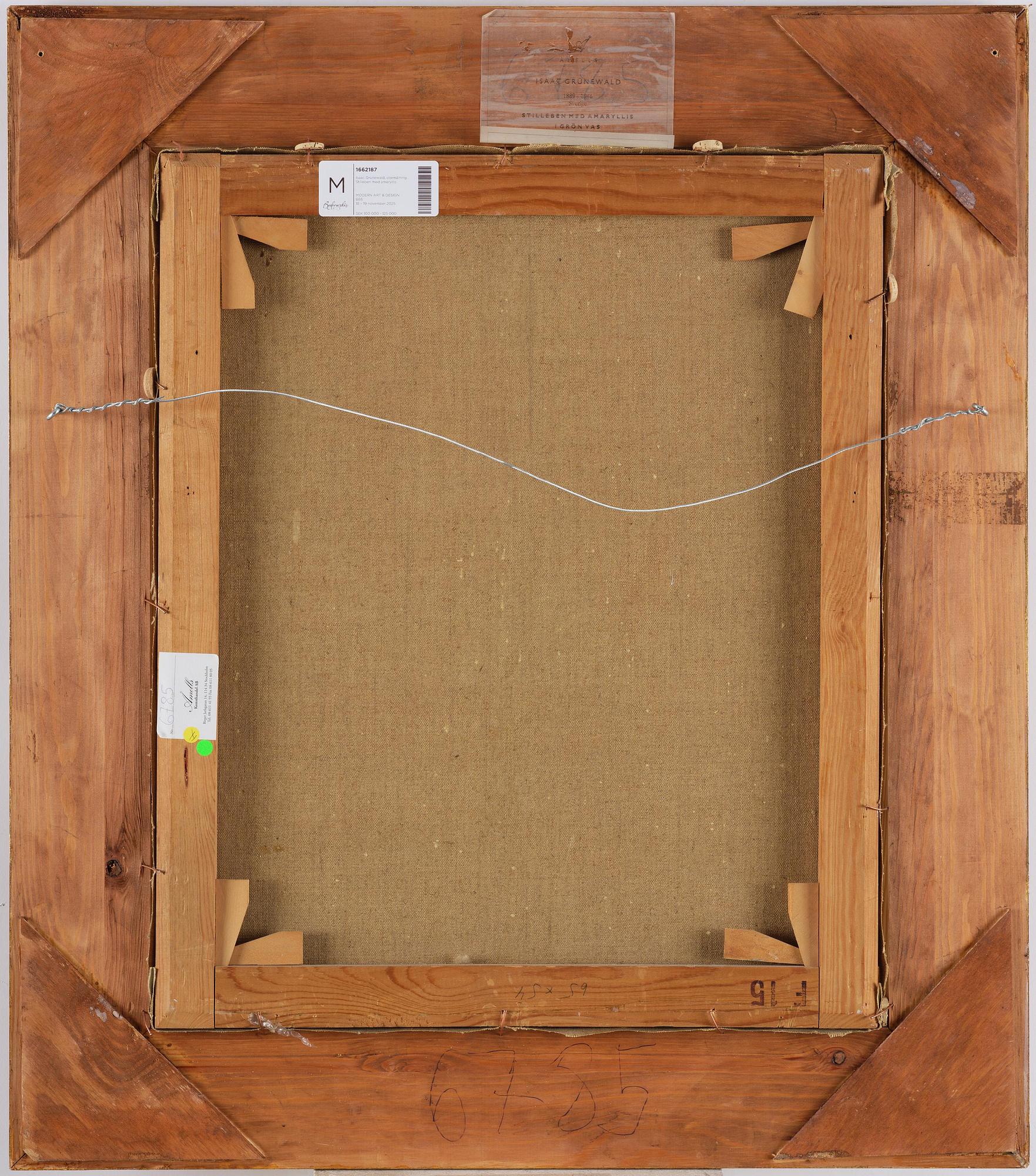 Isaac Grünewald, Stilleben med amaryllis i grön vas.