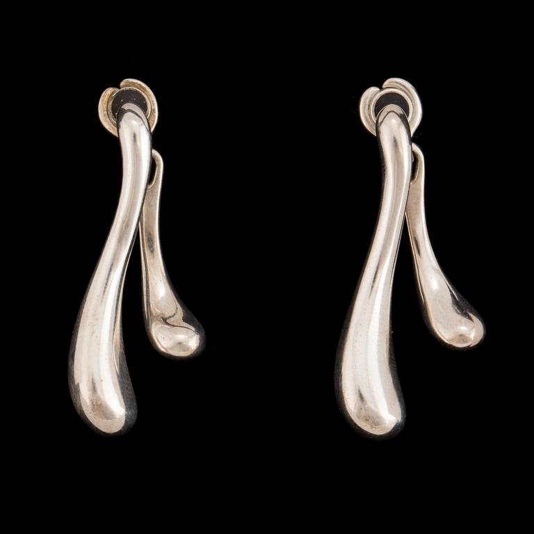 A pair of sterling silver earrings by Minas Spiridis for Georg Jensen, designed in the 1990's.