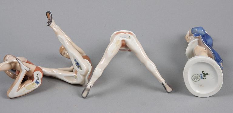 FIGURINER, 4 st, porslin, Kunglig Dansk samt Bing o Gröndal.