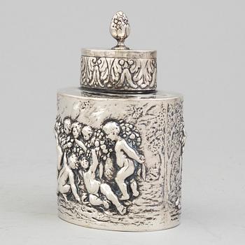 A wsedish 20th century silver tea caddy.