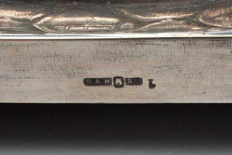 KANDELABRAR, ett par, nysilver, GAB, empirestil.