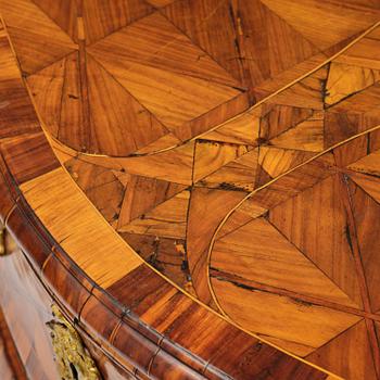 A Swedish parquetry rococo commode, Stockholm, later part 18th century.