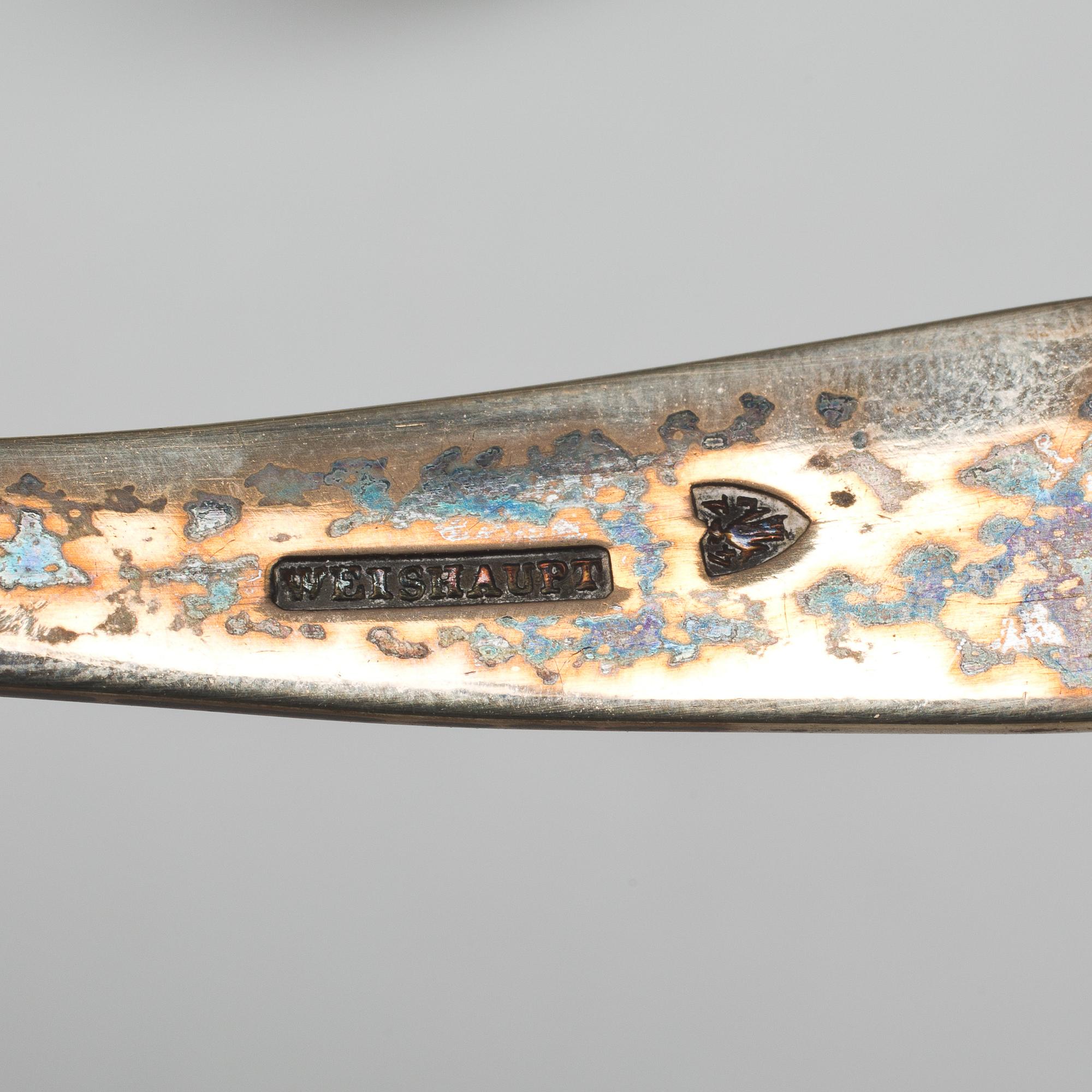 SOPPSLEVAR, 2 st, silver. 1800-tal.