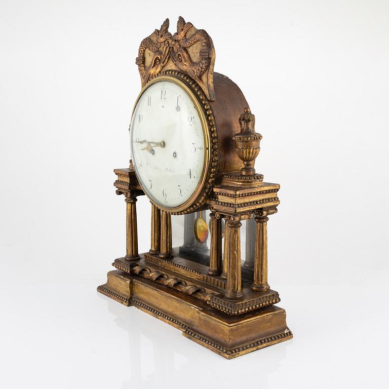 A mid 19th century table clock, Stockholm.