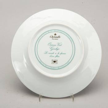 SERVIS, 12 dlr Christofle "Océana vert Gingko", porslin 1900-talets senare del.