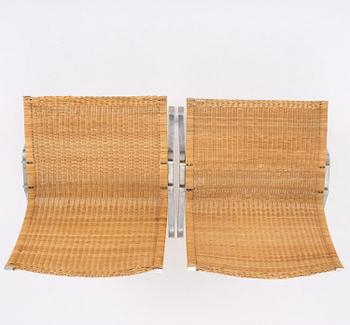 Poul Kjaerholm, a pair of, model "PK-22" easy chairs, likely by E Kold Christensen, reportedly 1970s.