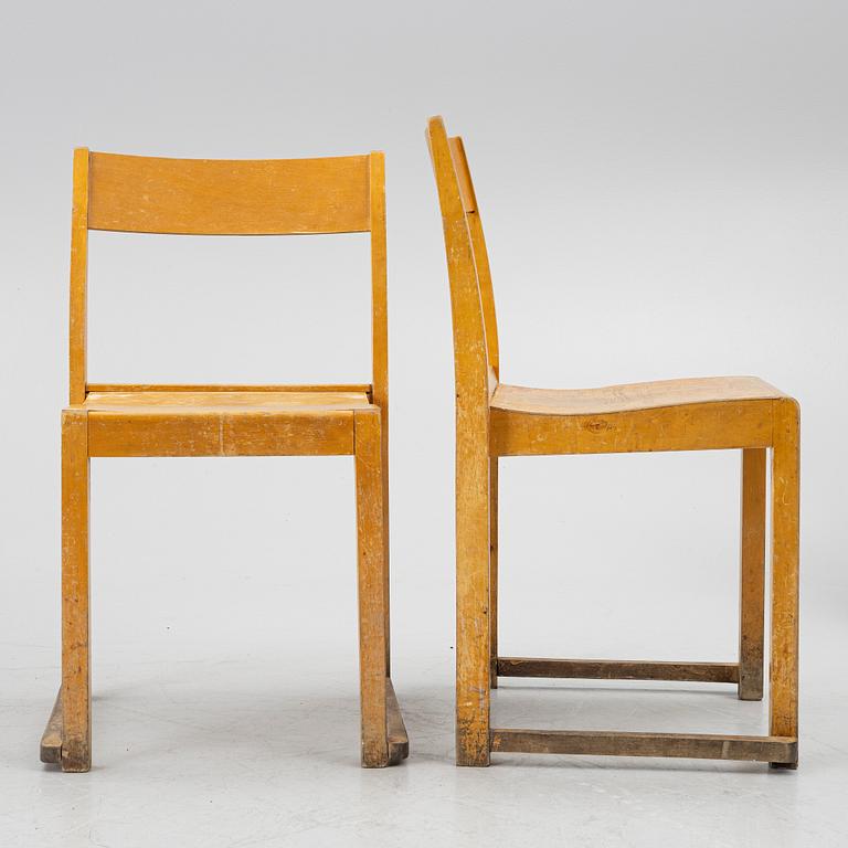 Sven Markelius, Seven chairs, 'Orkesterstolen', 20th century.