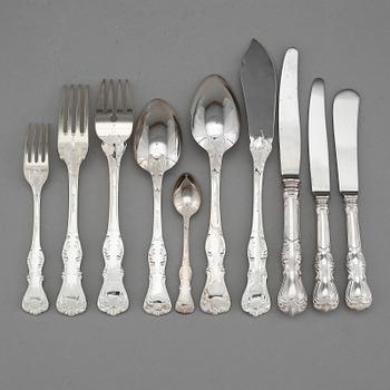 BESTICKUPPSÄTTNING, 95 delar, silver, "Prins Albert", GAB Stockholm, 1970-71. Total vikt 4405 g.