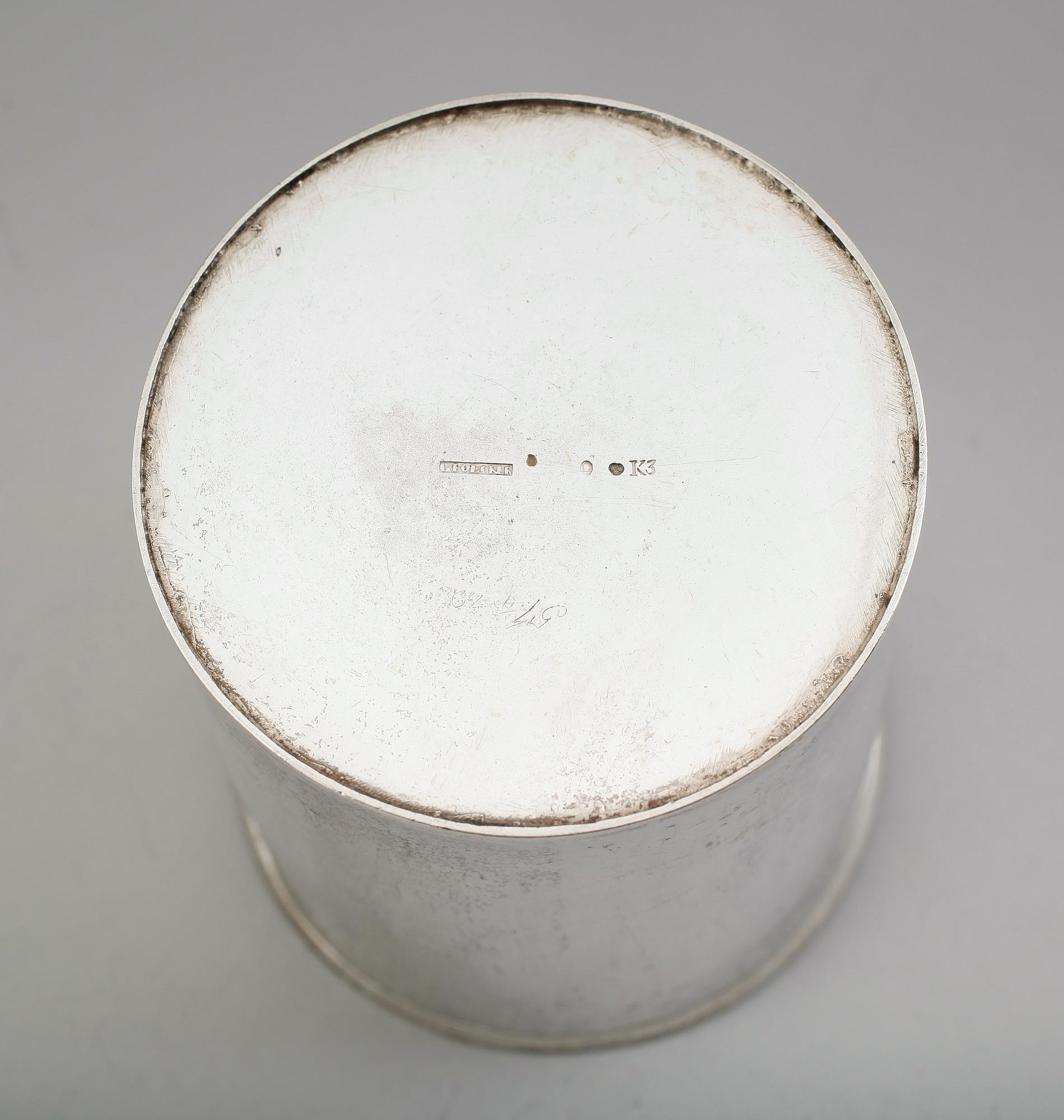 STOP MED LOCK, silver, Gustaf Folcker, Stockholm 1816. Vikt ca 758 gram.