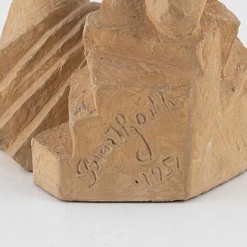 Bror Hjorth, A seated model by a cliff.