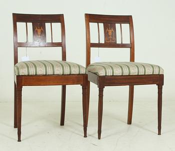 STOLAR, ett par, senempire, troligen Danmark, 1800-talets andra hälft.