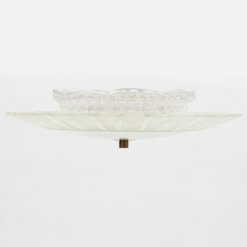 A glass ceiling lamp, mid-20th Century.