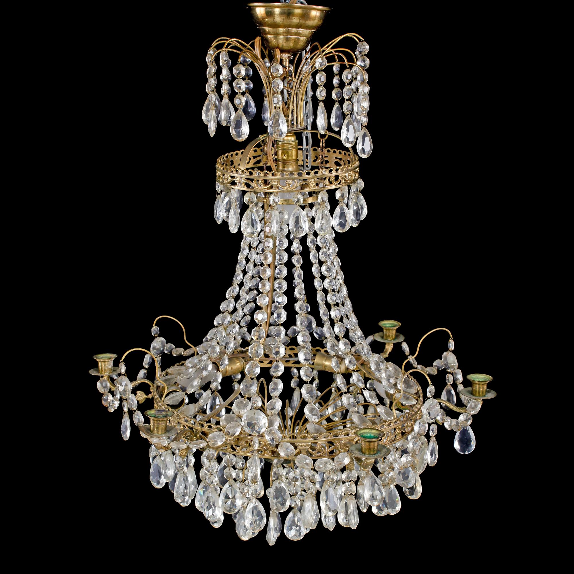 LJUSKRONA, sengustaviansk stil, 1900-tal. Höjd 65 cm.