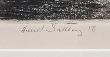 HARALD SALLBERG, etsning, sign o numr 33/110.