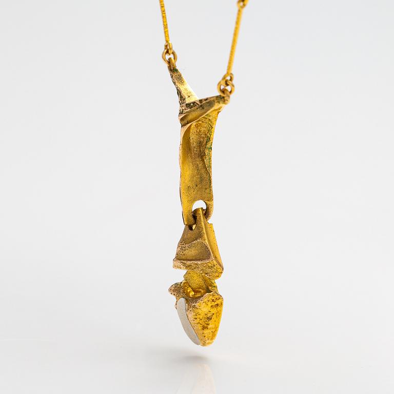 Björn Weckström,  A 14K gold and platinum necklace "Kaira". Lapponia 1977.