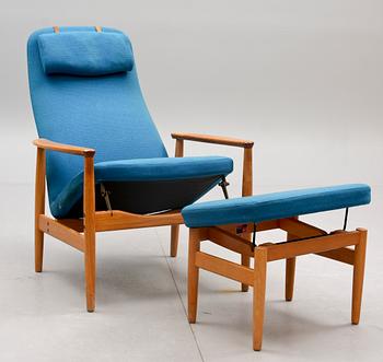 FÅTÖLJ med FOTPALL, "Contour-Set 327" Alf Svensson för Bra Bohag, Ljungs Industrier AB.