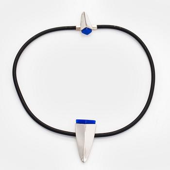 Ulla Poropudas, jewellery set, 4 pieces, silver, acrylic, Lapponia 1986.