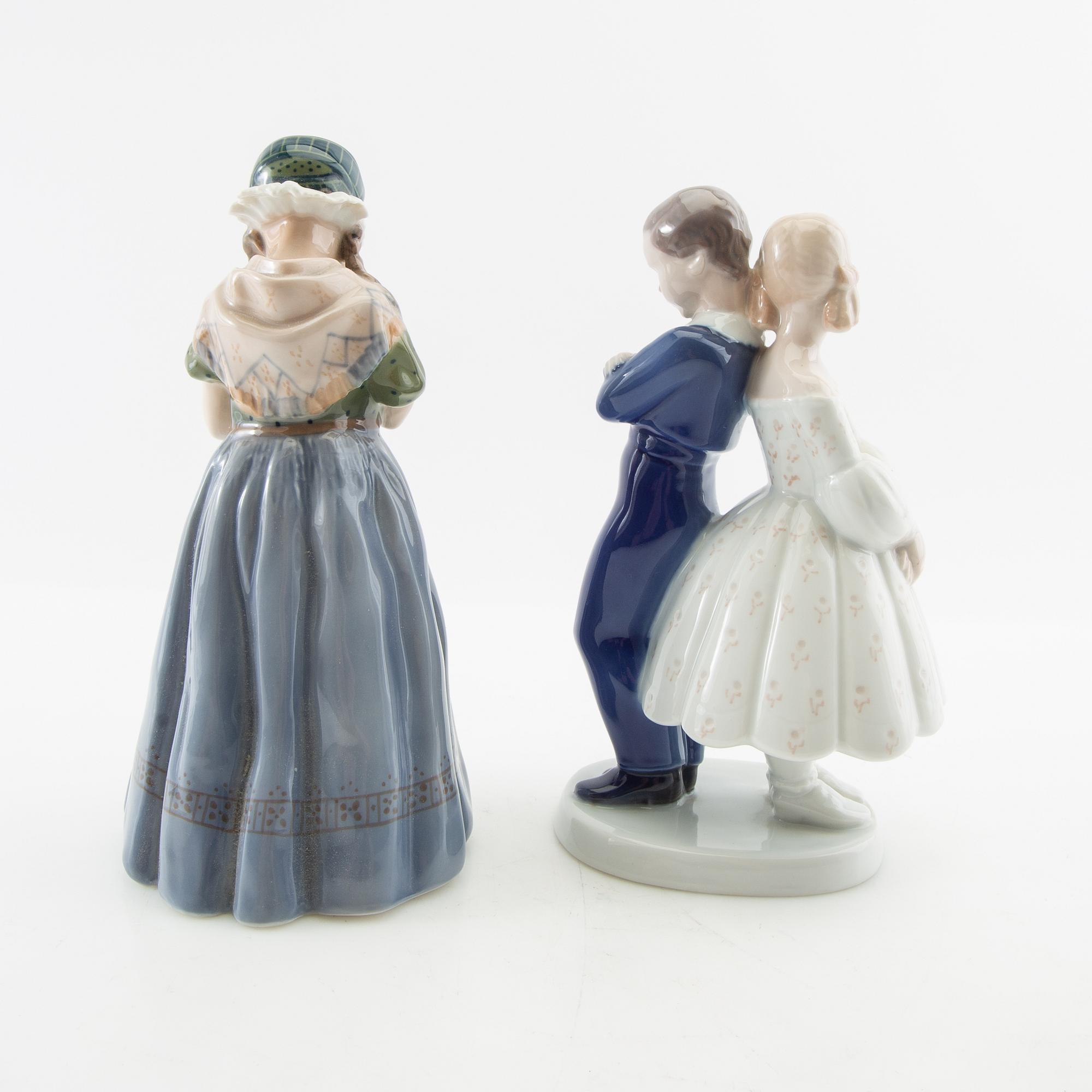 Figurines 4 pcs Bing & Grøndahl and Royal Copenhagen porcelain from the second half of the 20th century.