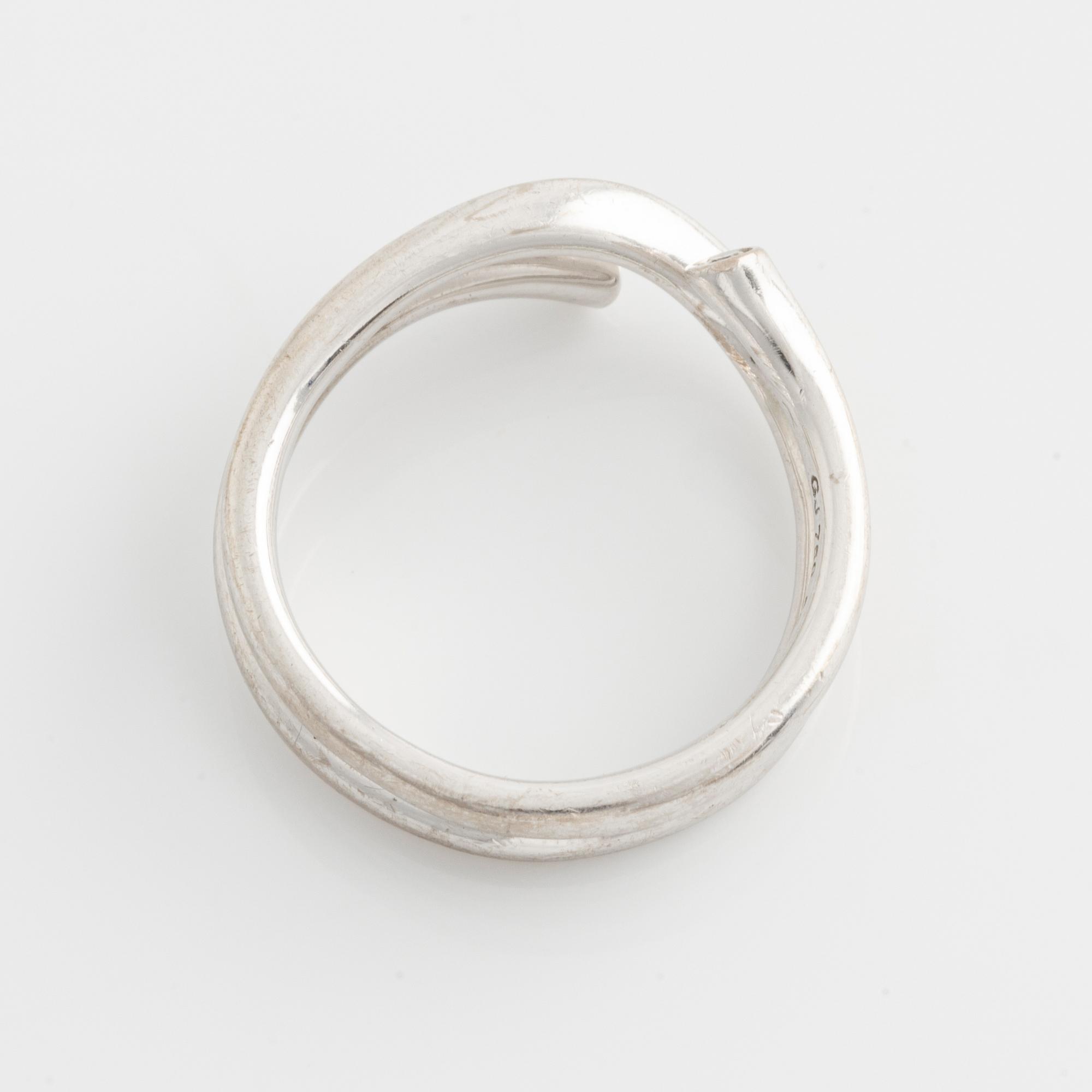 Georg Jensen, two rings, with brilliant-cut diamonds.
