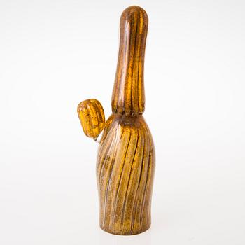 TIINA NORDSTRÖM, veistos, "Keltakaktus", signeerattu Tiina Nordström Iittala 1992.