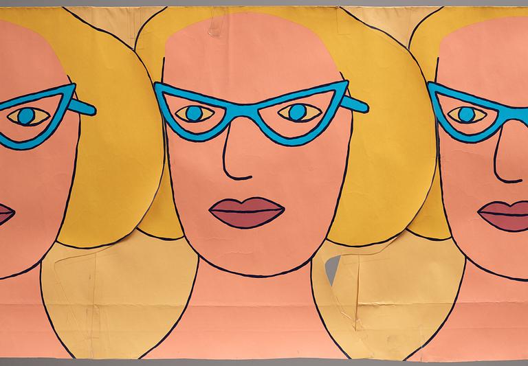 MARIE-LOUISE EKMAN, collage with offset cutouts, unsigned, probably executed in the 70's.