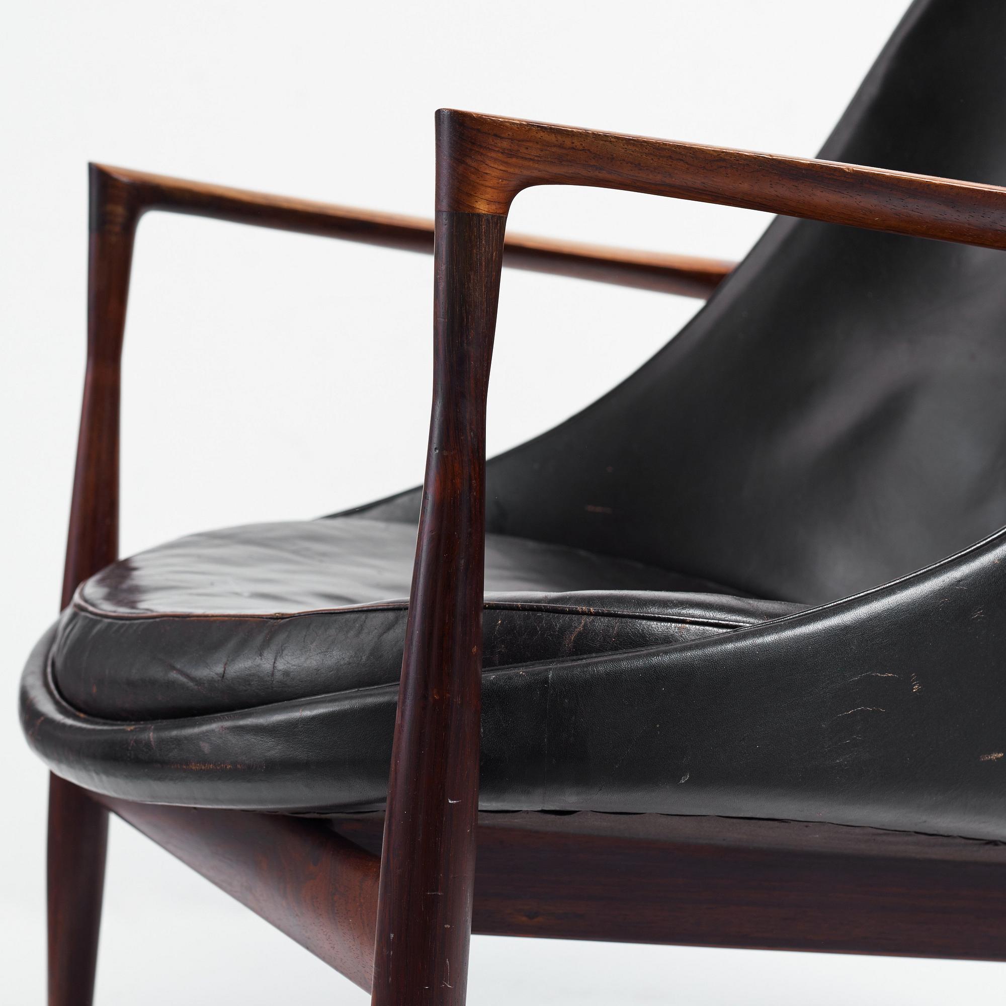 Ib Kofod-Larsen, a palisander "Elisabeth", easy chair, model "U 65", Christensen & Larsen, Copenhagen, Denmark, 1950-60's.