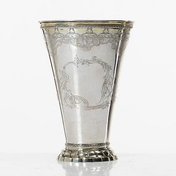 A Swedish parcel gilt silver beaker, mark of Lorens Stabeus, Stockholm 1753.