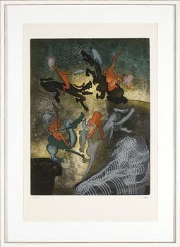 Roberto Matta · ROBERTO MATTA, färgetsning, signerad numrerad 98/100.