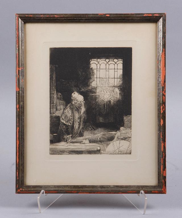 REMBRANDT VAN RIJN, efter, etsning, senare avdrag.