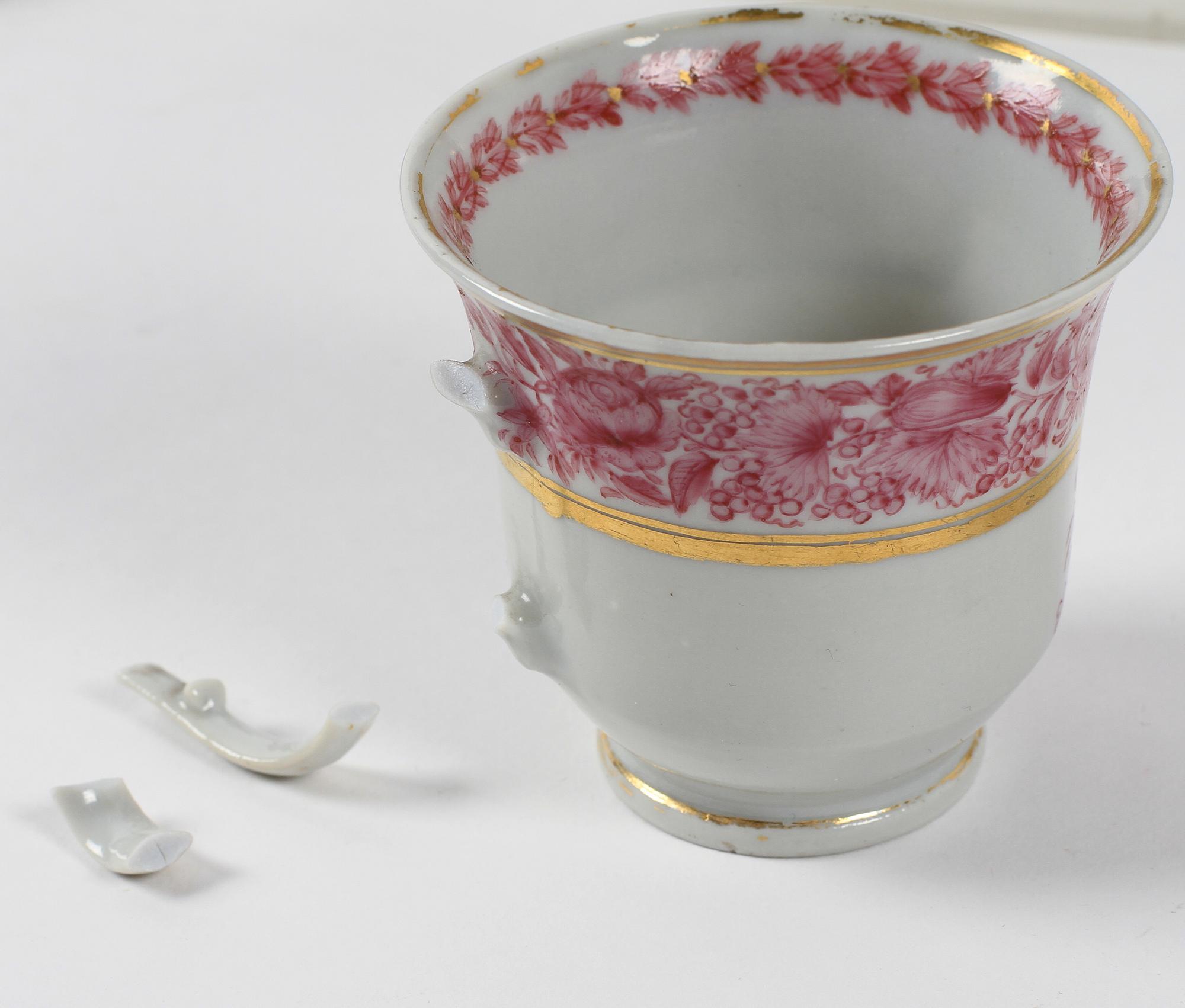 SERVISDELAR, 7 st, porslin, Kina, Jiaqing. 1700/1800-tal.