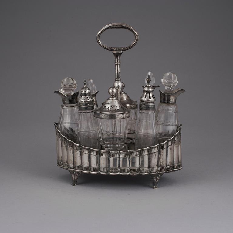 BORDSSURTOUT, silver, bl a Sheffield, England, 17/1800-tal.