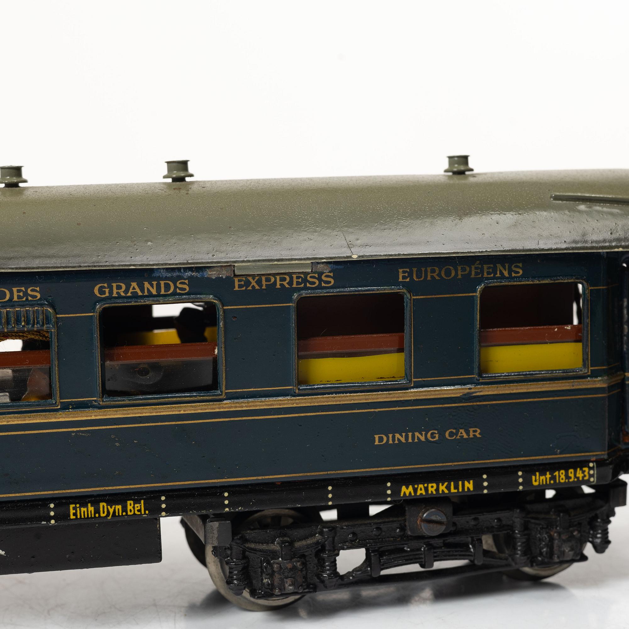 Märklin, restaurant car, 1942 JG, 1930s, Germany, 0 gauge.