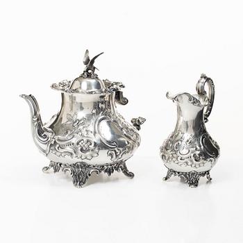 A four piece silver tea and coffee service, William Southey, London, England, 1858-59.