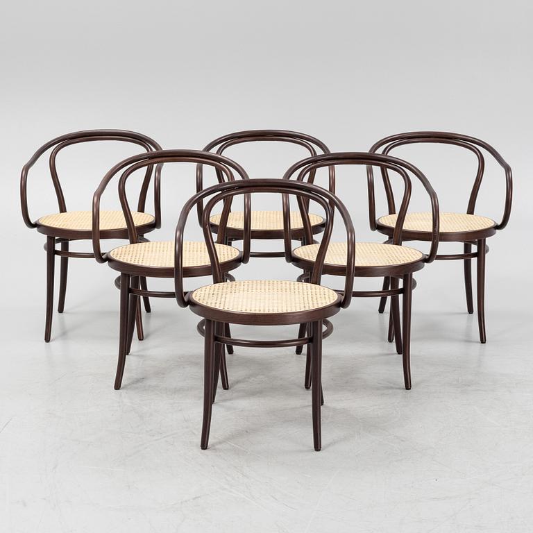 Michael Thonet, karmstolar, 6 st, "No 30", TON.