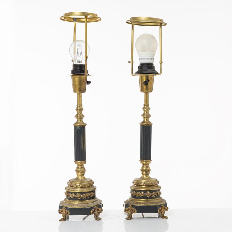 Einar Bäckströms Metallvarufabrik, bordslampor, ett par, modell 5510, Malmö, 1900-talets mitt.