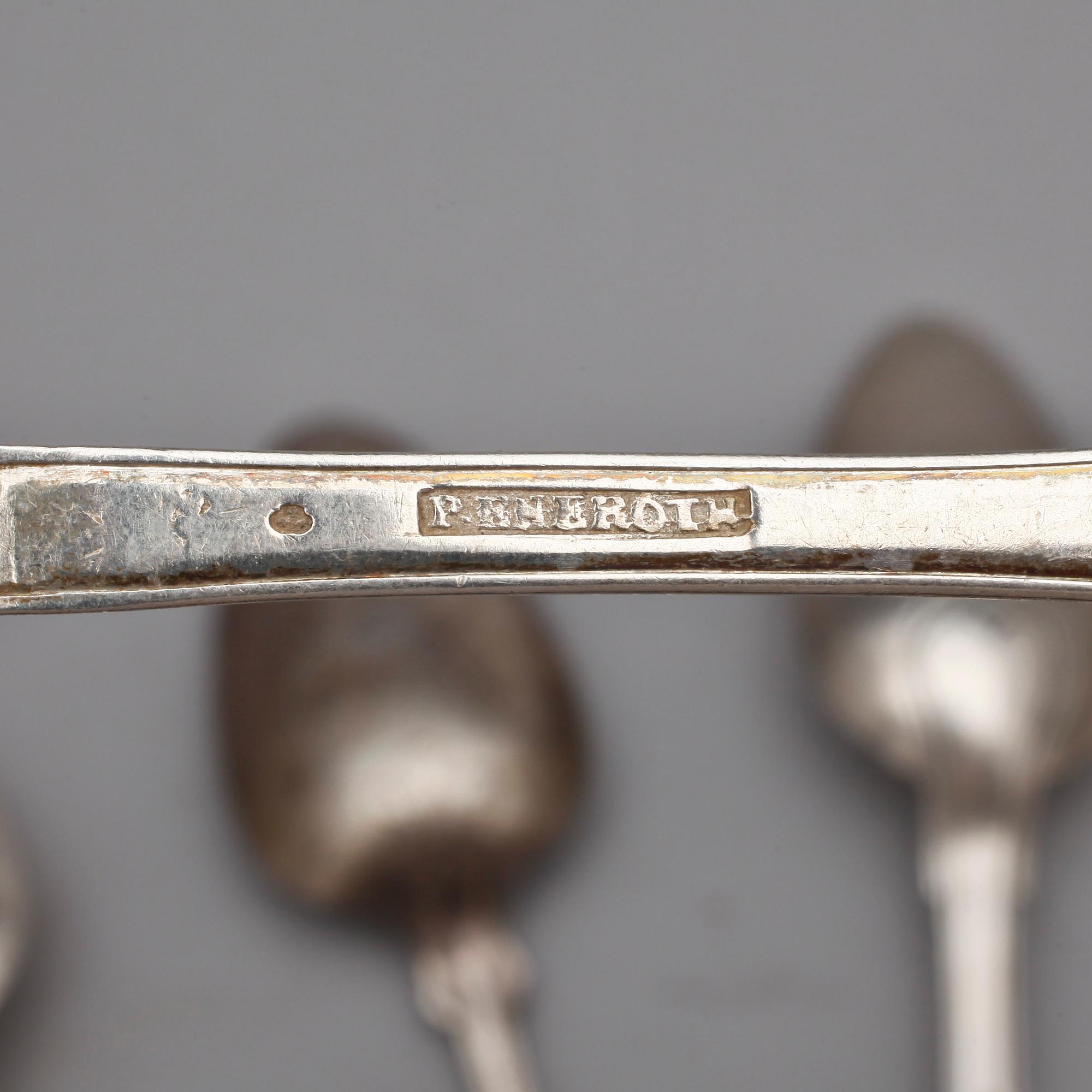 MATSKEDAR, 17 st, silver, bland annat Johan Lindbom, Visby, 1779. 1700-, 1800- samt 1900-tal. Total vikt ca 755 gram.