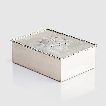 Georg Jensen, an 830/1000 silver box, Copenhagen 1915-1919, design nr 39, Swedish import marks GAB F.