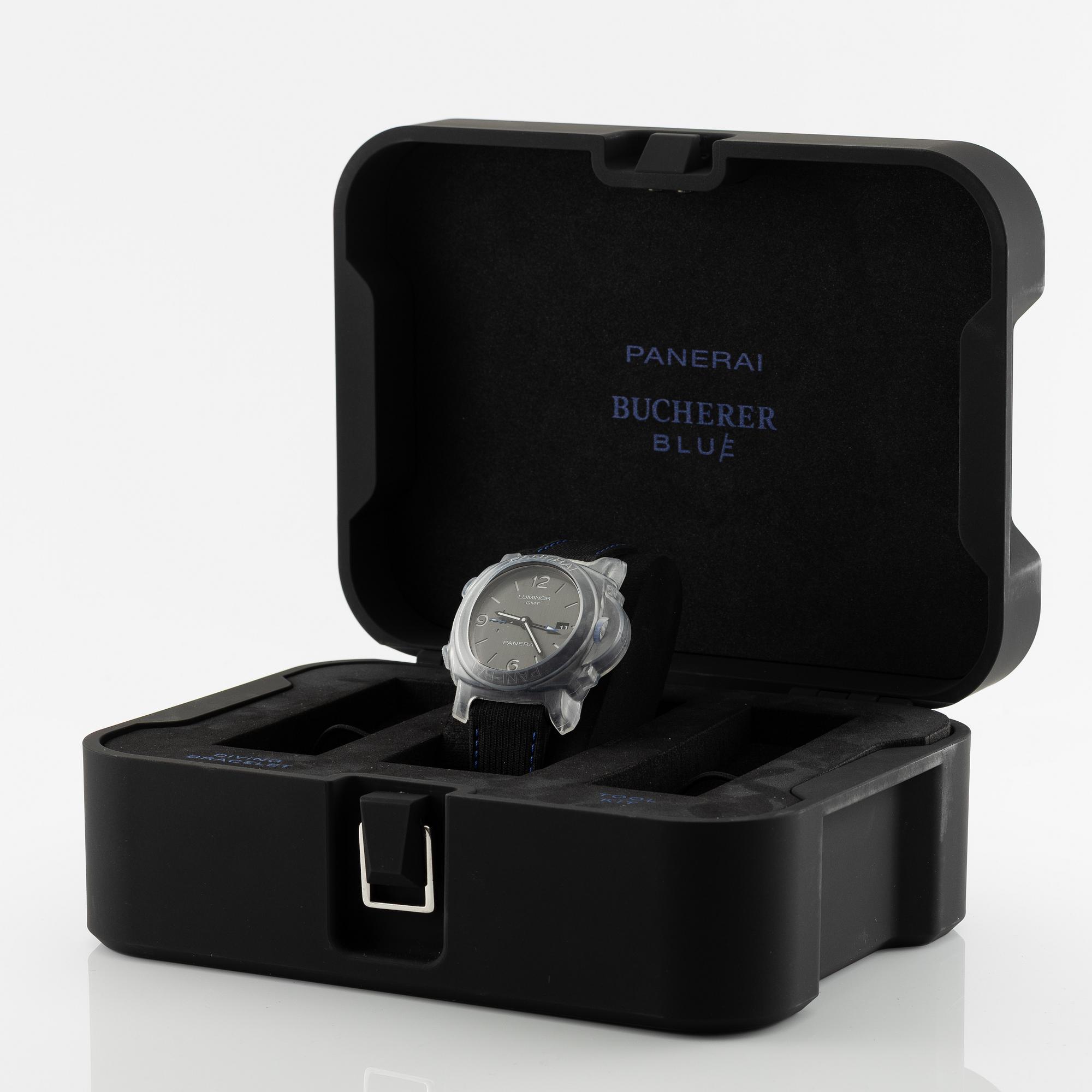 Panerai, Luminor GMT, “Bucherer Blue”, "one of 288", ca 2021.