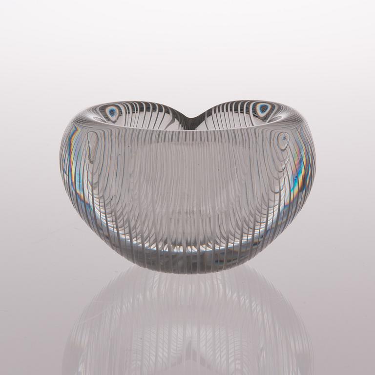 A glass bowl, model 3327, signed Tapio Wirkkala Iittala.