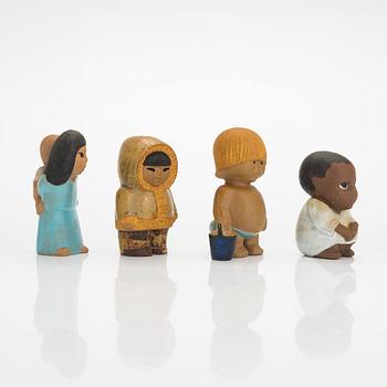 Lisa Larson, "Världens barn", four stoneware figurines for Gustavsberg.