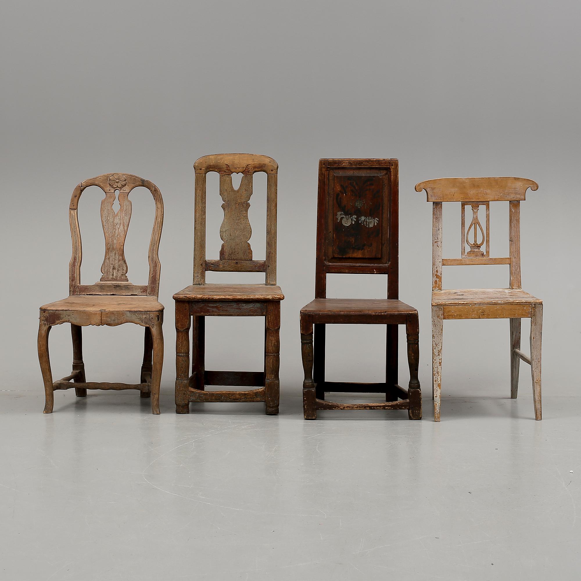 STOLAR, 4 st. Allmoge, 1700/1800-tal.