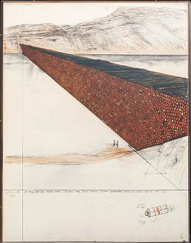 CHRISTO & JEANNE-CLAUDE, Färgserigrafi, 1972, signerad 53/70, tryckt hos Hans-Peter Haas, Stuttgart.