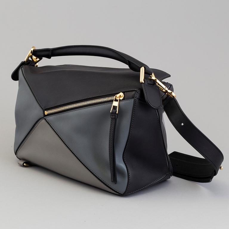 A black and grey calf leather "Puzzle bag" by Loewe 2017.