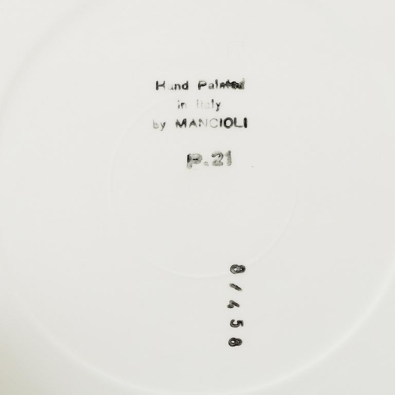 A set of 17 pieces of tableware, Mancioli, Italy.