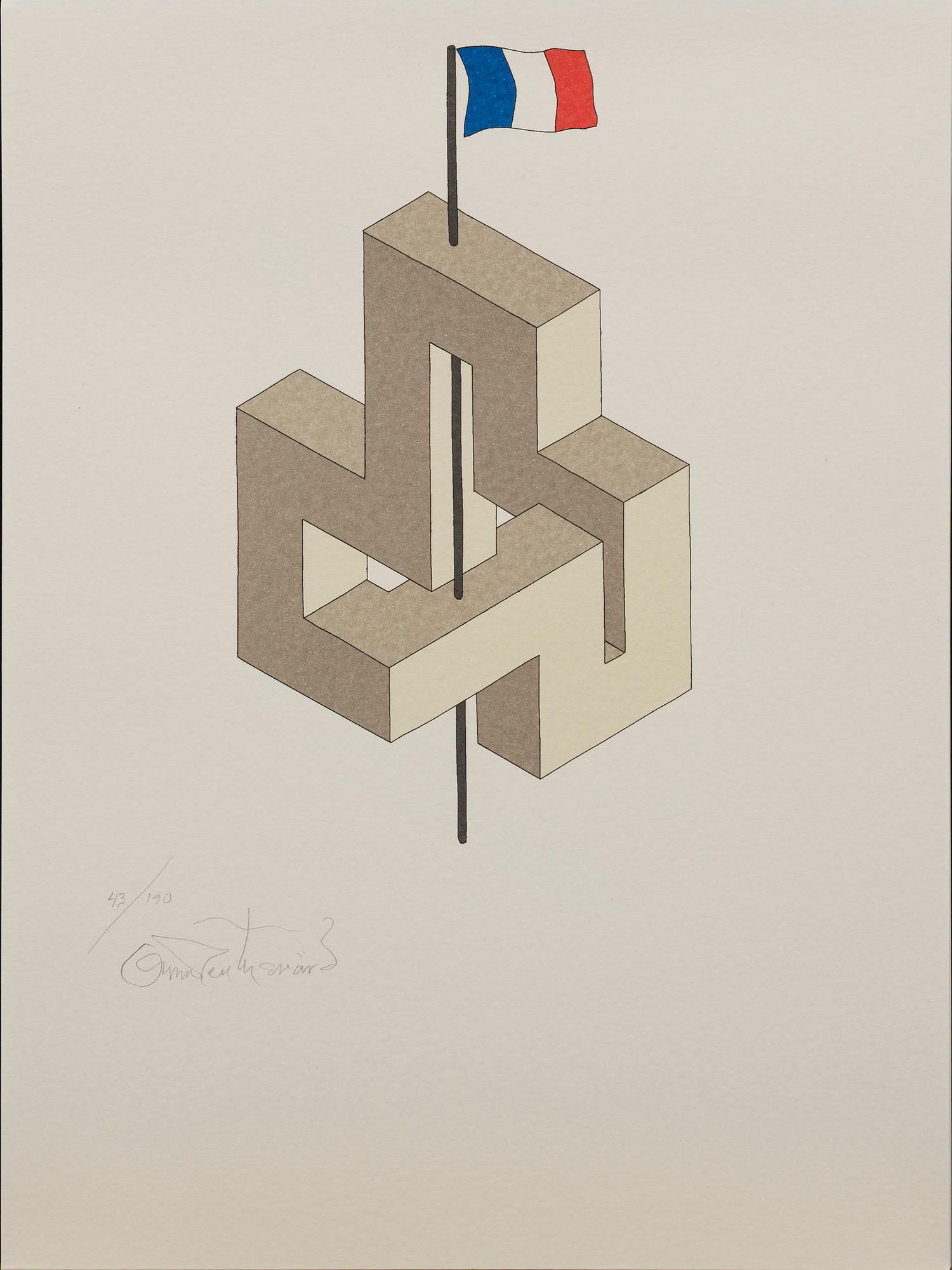 OSCAR REUTERSVÄRD, färglitografier 15 st i mapp signerade och numrerade 43/190.