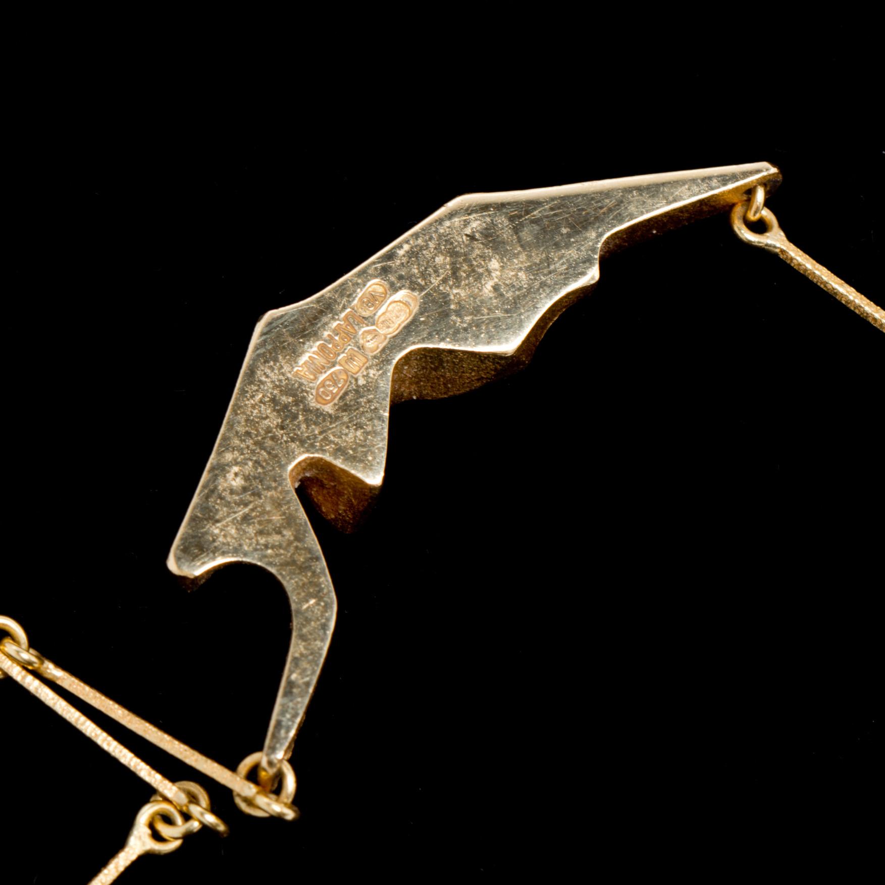 HALSSMYCKE, guld 18 K, "Jonathan", design Björn Weckström, Lapponia, Finland.